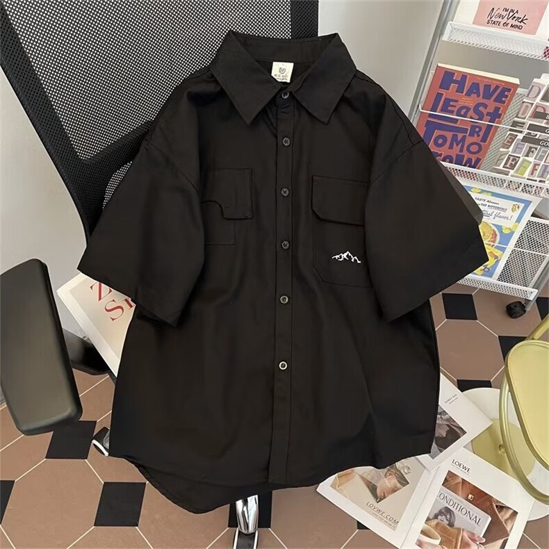 水洗棉刺绣衬衫夏季2024新款FC20P43,男装衬衫,星座1116-2