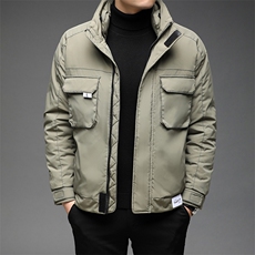 中年男保暖外套立领爸爸装衣服羽绒服冬款上衣休闲BJY08197-P210，男装羽绒服，电商B212（原钱塘6029）