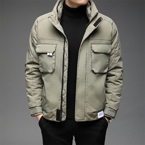 中年男保暖外套立领爸爸装衣服羽绒服冬款上衣休闲BJY08197-P210图片