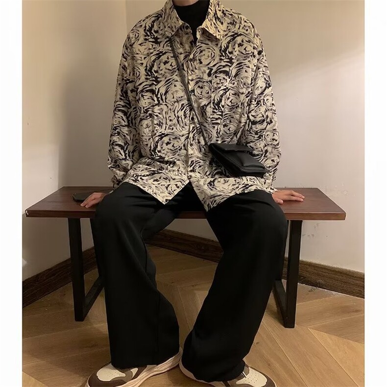 2023长袖潮冬季日系气质原宿潮流时尚新款衬衫ins男青春流行,男装衬衫,星座716-4