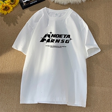 可48小时发货支持抖音得物来样二开美式满天星亮片短袖T恤MTX694，男装T恤，电商A486-1