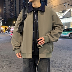 春季新款撞色拼接假两件翻领外套男休闲夹克JK02631-P80，男装夹克，星座308B-2