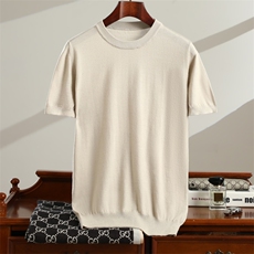 2025时尚舒适男士圆领短袖，男装T恤，祥特羊绒
