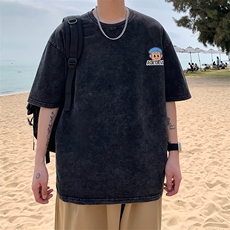 T恤标准ins青春流行文艺夏季圆领时尚潮牌潮五分袖男潮流，男装T恤，星座716-2