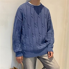 冬新款麻花毛衣男韩版潮流慵懒风针织衫宽松休闲毛线衣MZ687-P45，男装针织衫/毛衣，星座412-3