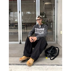 现货~费尔岛提花水貂毛针织开衫毛衣外套MY2575批68，男装针织衫/毛衣，星座1411A-6