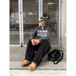 现货~  费尔岛提花水貂毛针织开衫毛衣外套MY2575批68图片