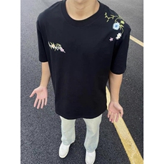 刺绣纯棉潮牌刺绣短袖ZX0155-P35，男装T恤，星座313A(原308A-2)