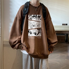 圆领卫衣男大码加厚加绒长袖t恤男S6176-P28加绒款-P33，男装卫衣，电商A040