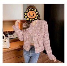 粉色小香风外套，其它，TANG.+