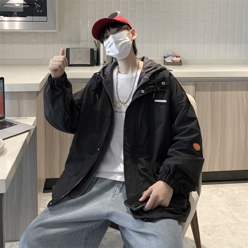 港风宽松双层加厚夹克青少年连帽长袖JK618P55,男装夹克,星座1116-2