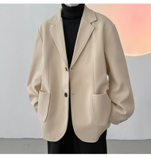 N6169/P95加棉P105冬季新开叉呢料毛呢西服男宽松外套上衣呢大衣，男装西服，电商A141