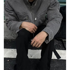 复古底特律短款工装外套男款潮牌设计感小众机车夹克JK8806，男装夹克，星座1116A（原606A-3）