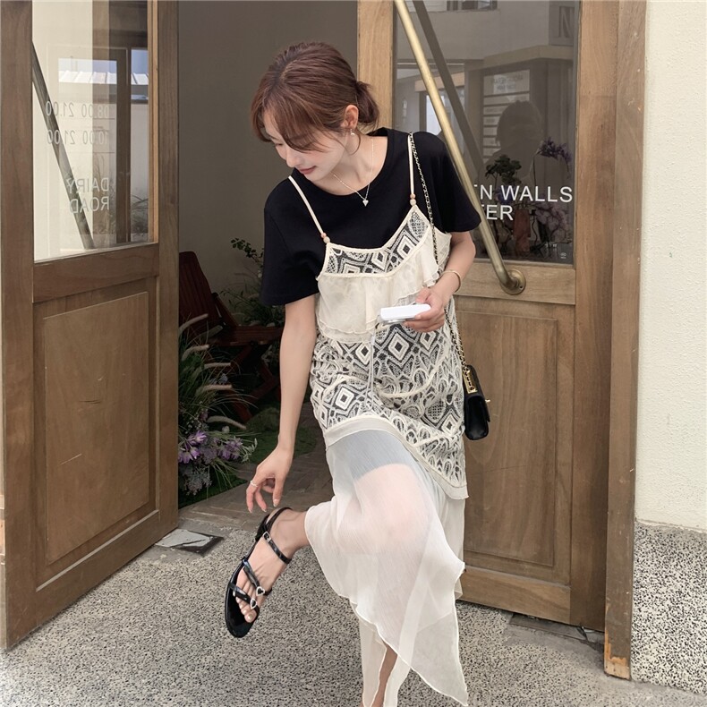 现货  蕾丝吊带连衣裙2C105-0522-P145-K218图片