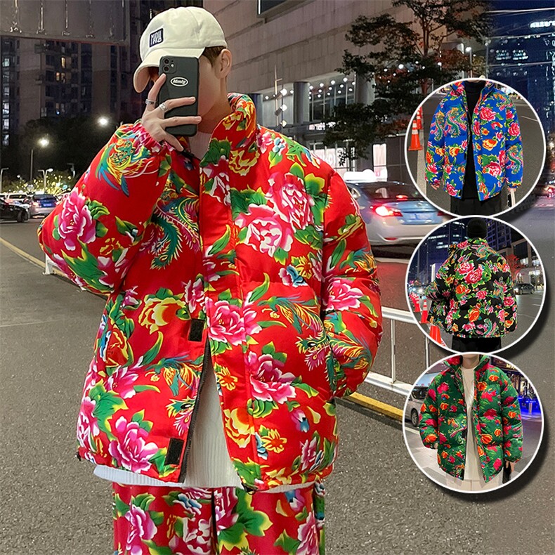 MY203后整件喜庆衣服回家过年花姑娘东北民族风风味棉衣潮图片