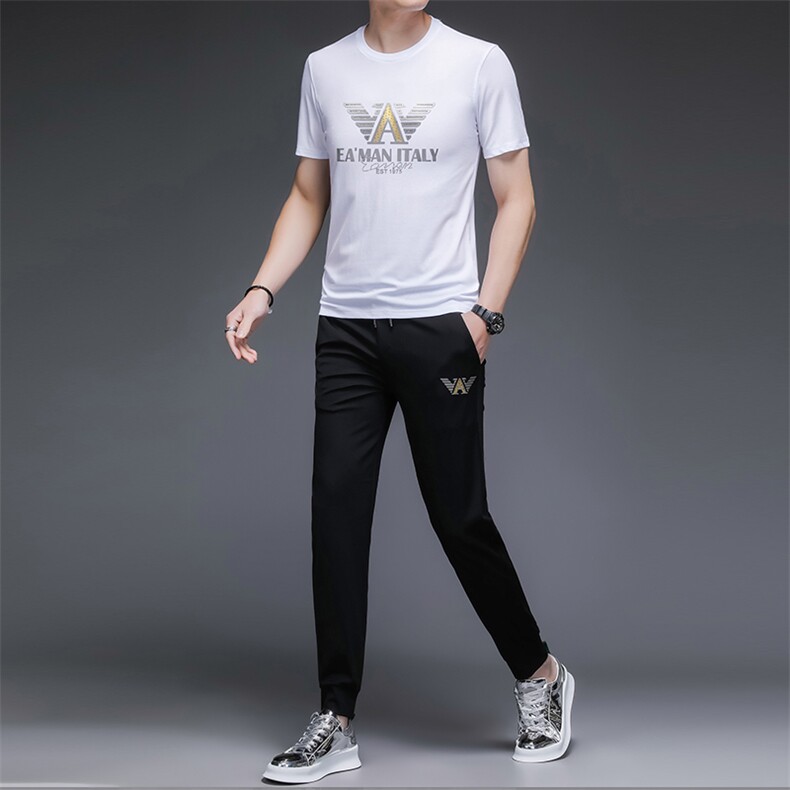 2023夏季新款短袖套装男百搭潮牌中青年男士运动休闲套装，男装休闲套装，电商B212（原钱塘6029）