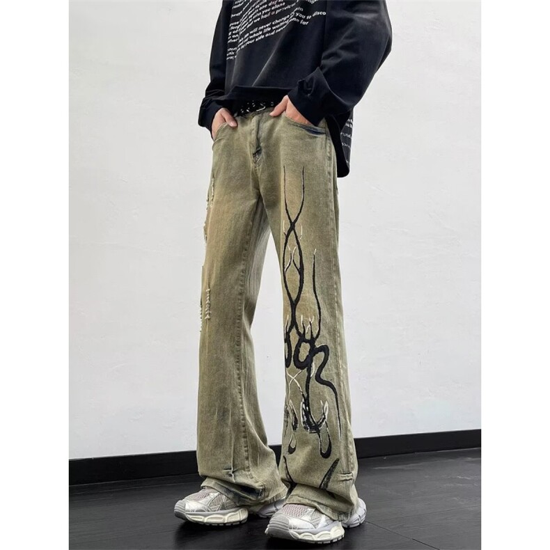 AK1987-P55新款港风高街美式复古牛仔裤ins网红，女装休闲裤，星座617A-2