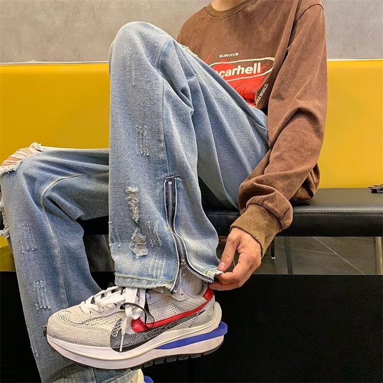 简约牛仔裤青春流行慵懒长裤潮新款夏季男气质WH88P45,男装牛仔裤,星座1116-2