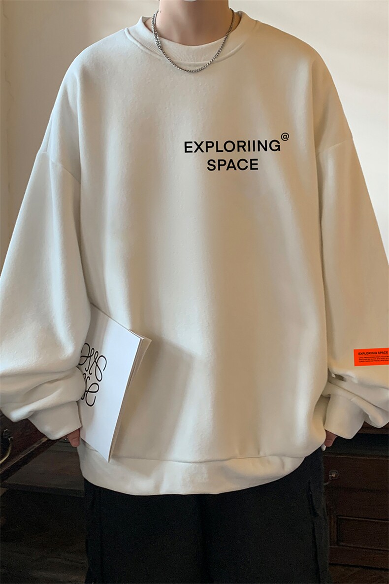 NASA圆领卫衣男大码加厚加绒长袖t恤男S6244-P28加绒款-P33,男装卫衣,电商A040