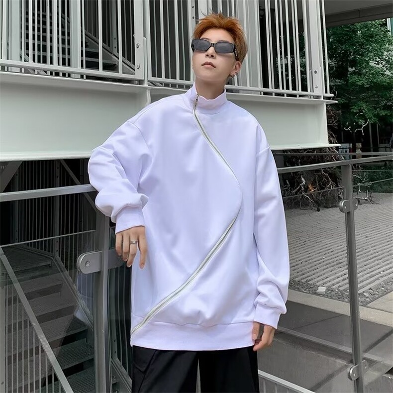 港风秋款男立领卫衣斜拉链休闲夹克外套WY802P43,男装夹克,星座1109-3