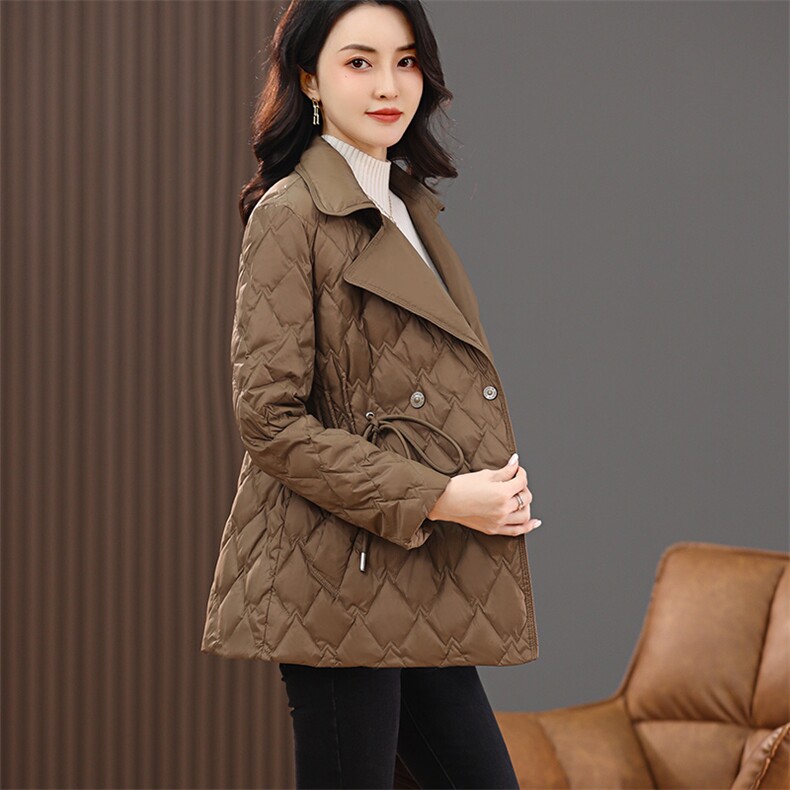 羽绒服冬季高端轻薄修身显瘦2024新款时尚洋气西装领外套,女装羽绒服,丽影随形