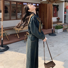 春秋季牛仔连衣裙女中长款，女装连衣裙，浙宝069