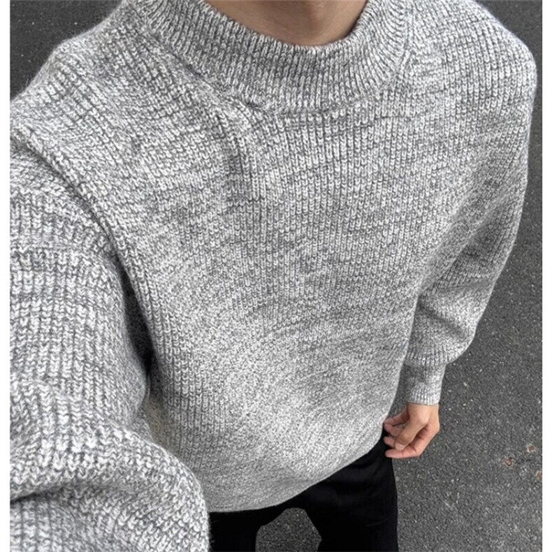复古灰色正肩毛衣男款冬季圆领套头内搭打底针织衫MY501，男装针织衫/毛衣，星座1116A（原606A-3）