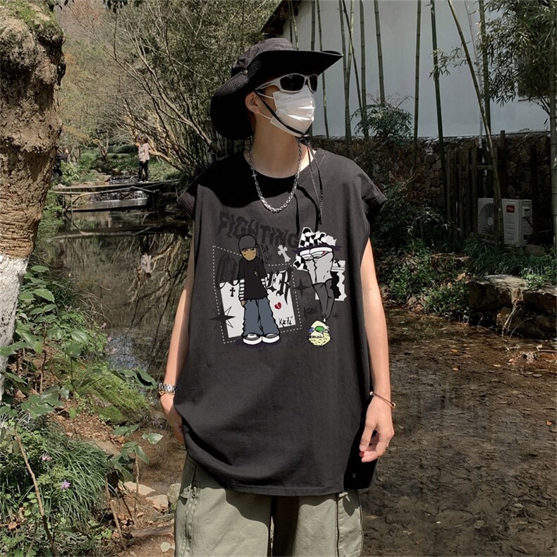 电商DSA028-BX2228棉夏季新款印花背心休闲圆领男,男装背心/马甲,电商A028
