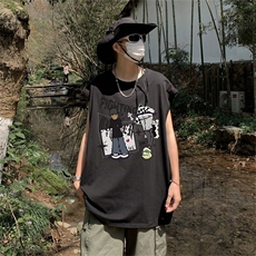电商DSA028-BX2228棉夏季新款印花背心休闲圆领男，男装背心/马甲，电商A028