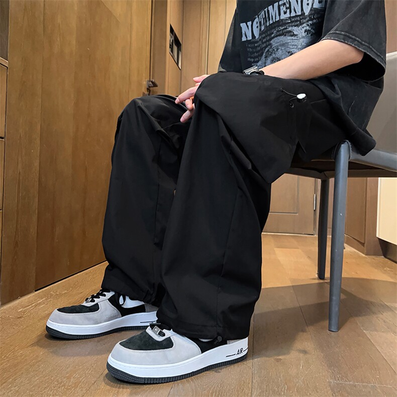 春夏男裤工装大口袋抽绳束脚冲锋裤长腰带大码M-5XLh0310P40,男装休闲裤,星座1013-1