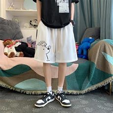 HD74166-P22华夫格短裤男大码宽松五分裤男直筒中裤，男装休闲裤，电商A040