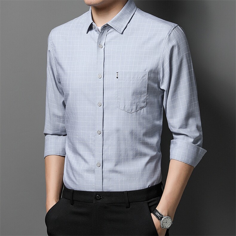 DN-C2207男式服装秋新款衬衫男长袖翻领休闲四季可穿衬衣P58图片