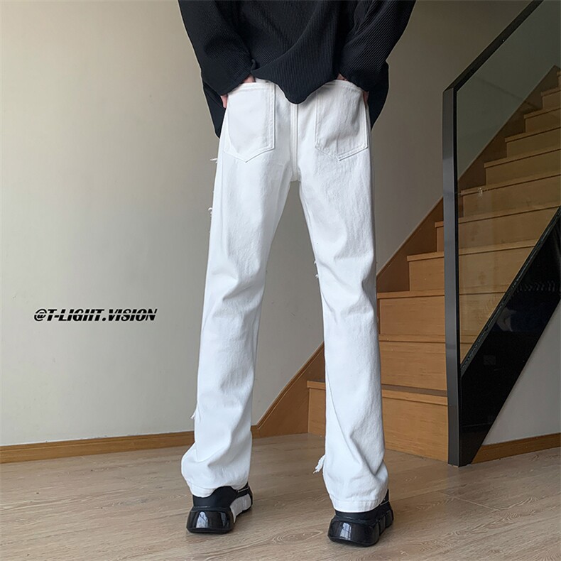 B221美式ins高街暗黑小众情侣个性款休闲牛仔裤LK23051-P65控88,男装牛仔裤,电商B221