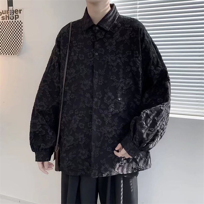 衬衫男长袖韩版潮流2023春秋季新款上衣ins痞子帅气外套W2015-P43,男装衬衫,星座412-3
