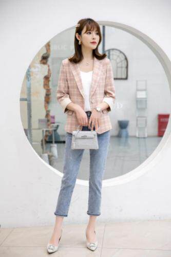 时间单层西装外套，女装西装，英利伊人