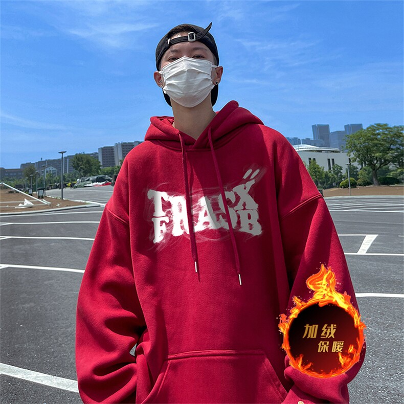 500克重磅秋冬美式加绒加厚卫衣外套 DL396常规特P35绒特P40图片