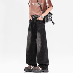 美式高街牛仔裤男女韩版潮流直筒百搭2025夏季ins长裤RK2725-P45图片