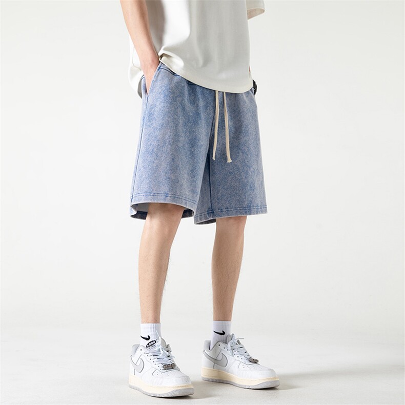 2024夏季重磅美式高街潮牌男水洗短裤XD22908-P40,男装牛仔裤,电商A042