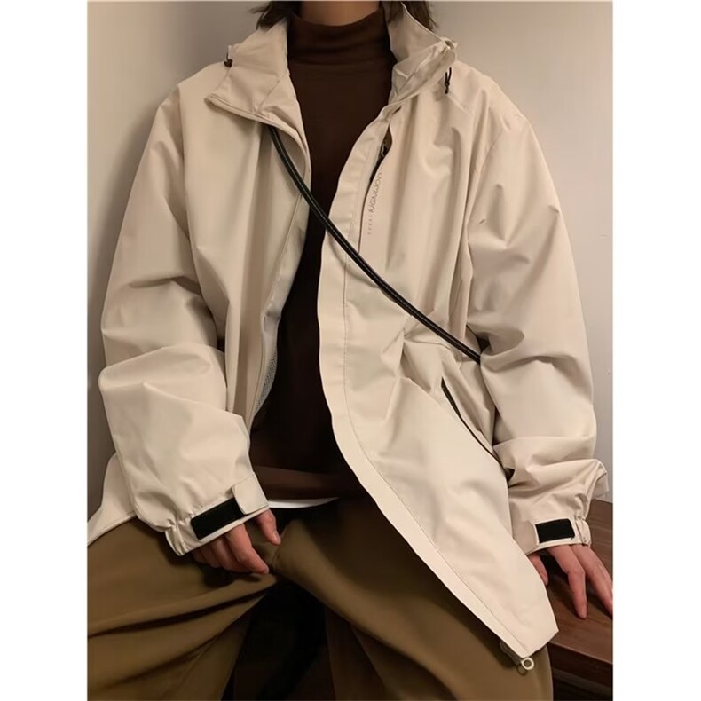 美式机能工装夹克男士户外休闲连帽冲锋衣潮牌宽松外套JY48-P65,男装夹克,星座1008-1