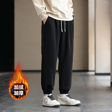 2305加绒/P55休闲裤男美式大码宽松潮男百搭长裤子卫裤男M-8XL，男装休闲裤，星座1204
