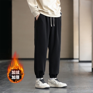 2305加绒/P55休闲裤男美式大码宽松潮男百搭长裤子卫裤男M-8XL图片