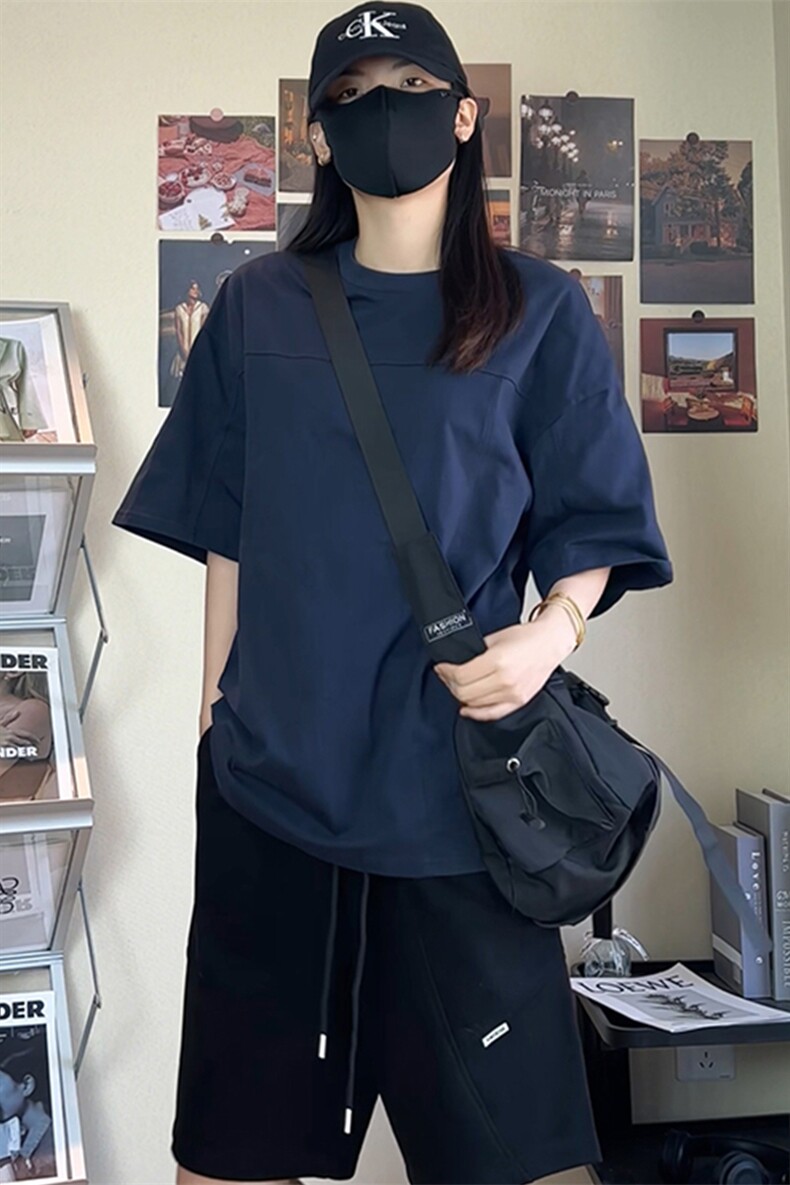 美式风套头短袖T恤男女宽松型简约显瘦纯棉圆领上衣T3610-特价P25,男装T恤,电商A007