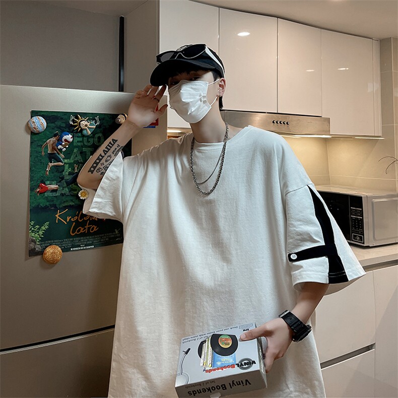 夏季韩版潮流简约半袖上衣港风宽松休闲潮牌短袖体恤衫T1094-P28,男装T恤,星座512-2