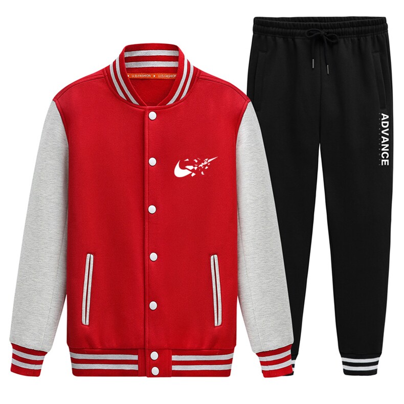 2025秋季新款大码宽松潮流棒球服套装班服XZ102A-4-8685-P95,男装休闲套装,星座211-2