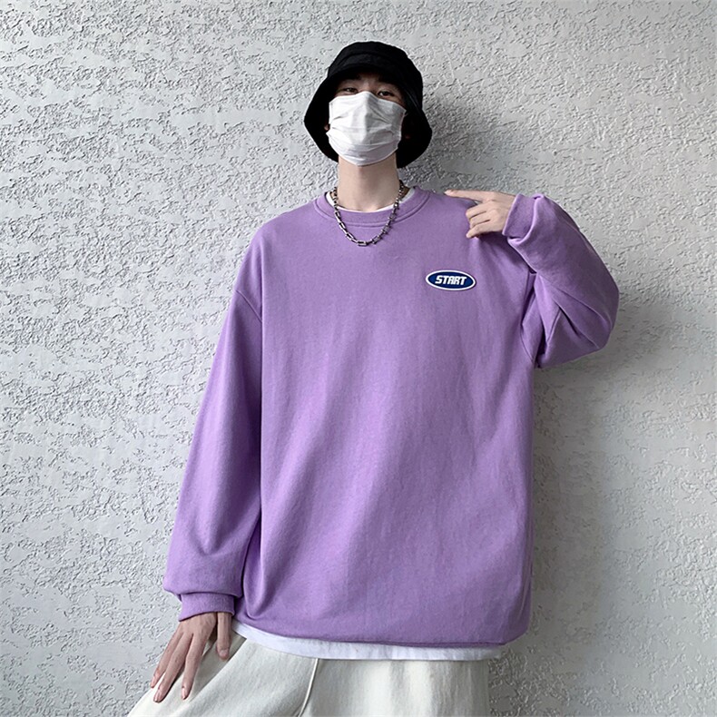 秋季港风圆领卫衣男宽松长袖打底衫外套XZ214-8Y268P28,男装卫衣,星座1204-3
