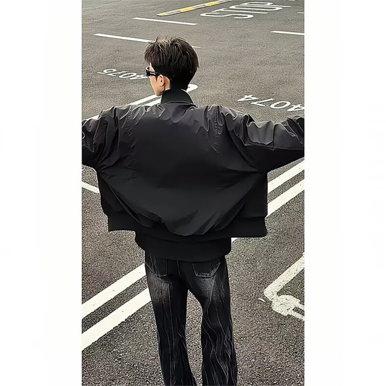 2025冬季加厚飞行员夹克棉衣男高级感美式棉服短款立领棒球服,男装夹克,四季星座505