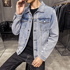 店主风牛仔外套男士韩版潮流春秋上衣服工装休闲夹克秋装9155，男装夹克，电商A318