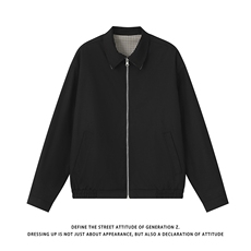 白底-廓形老钱风外套时尚短款夹克男9110-P78，男装夹克，电商B380（原B361）