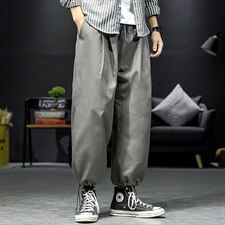 2021春季新日系沙发墙大码男抽绳束脚宽松九分裤休闲裤K2016-P35，男装休闲裤，电商A001
