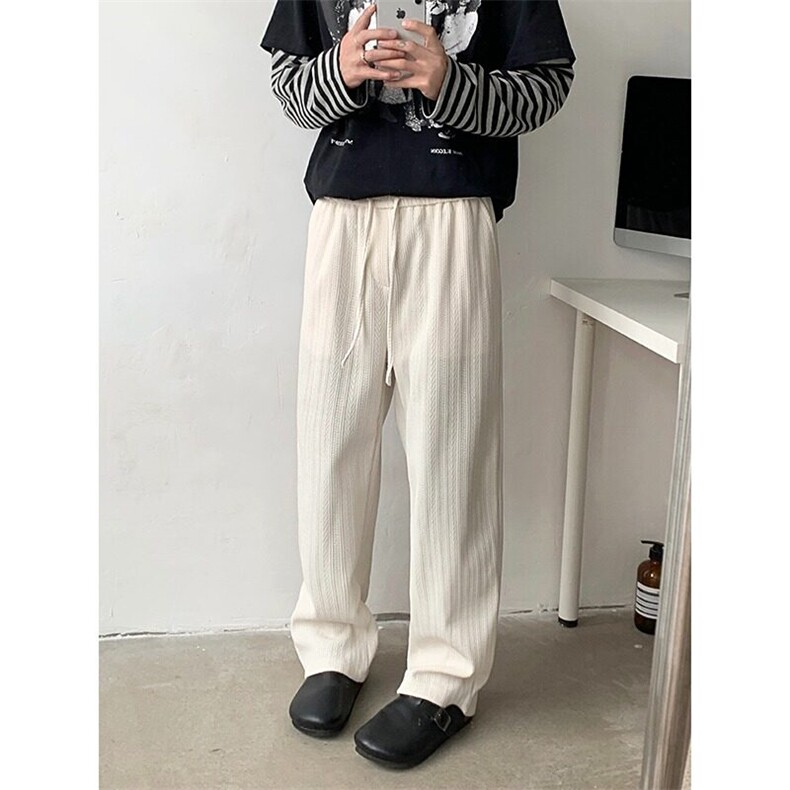 麦穗纹休闲裤男款春季2025新款运动卫裤生宽松男士裤子K6086-P40,男装休闲裤,星座412-3